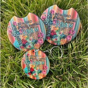 Boho Roam Free Car Coaster Set | Car Accessories